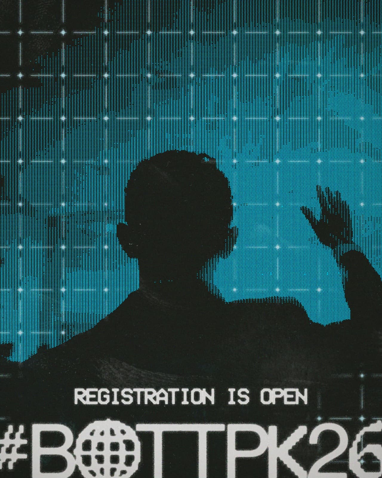 A conference graphic announcing that registration is open