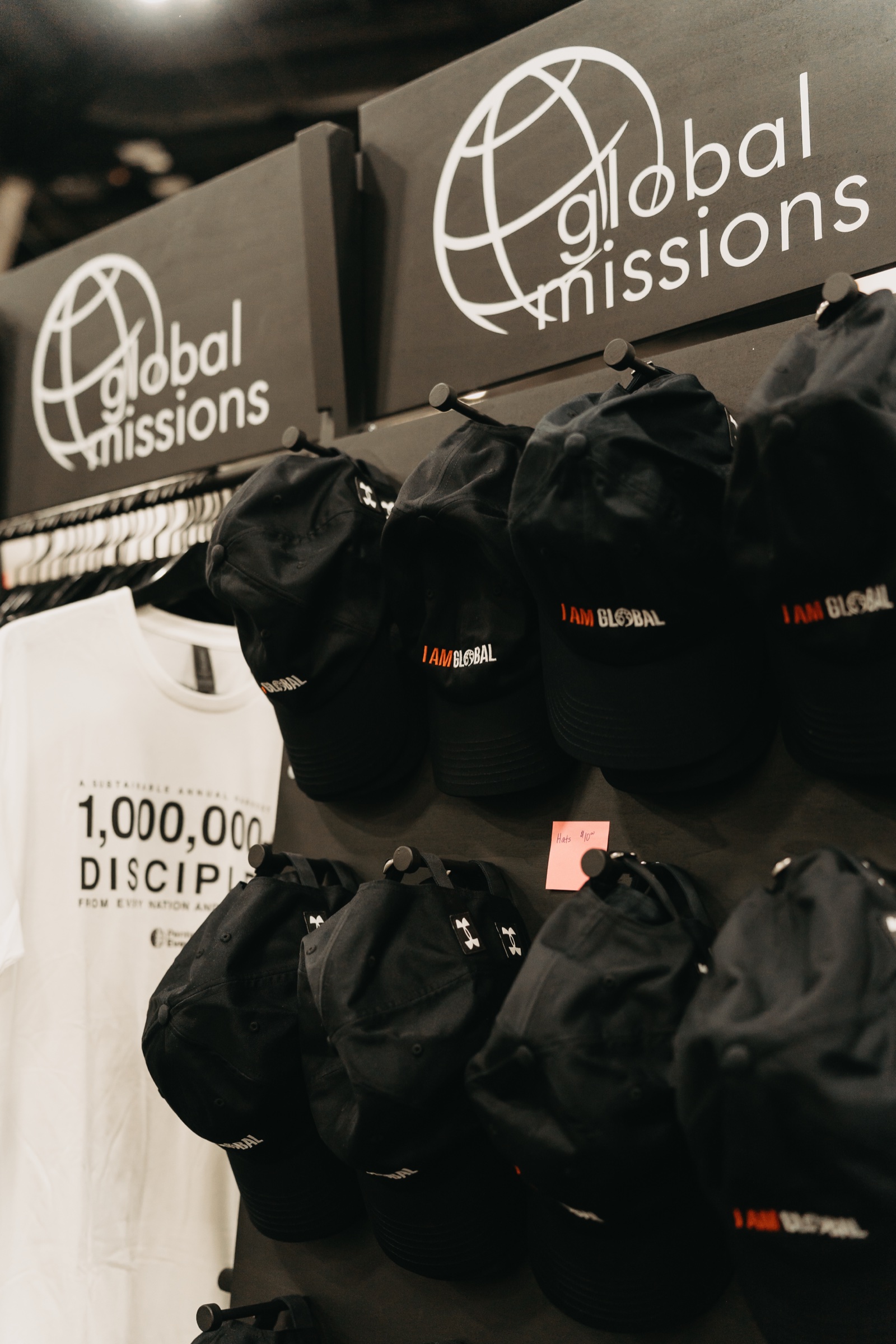 The Global Missions merch wall