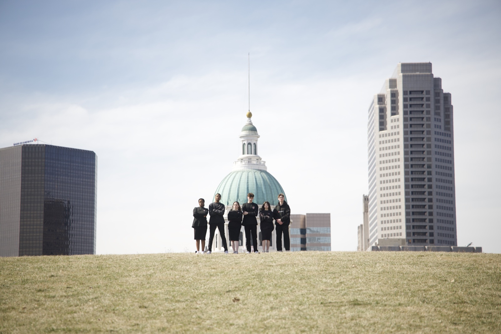 A merch shoot on the hill above the city