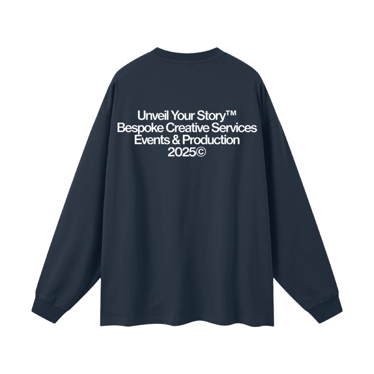 "BESPOKE CREATIVE SERVICES" Oversized Unisex Long Sleeve T-Shirt, view 3