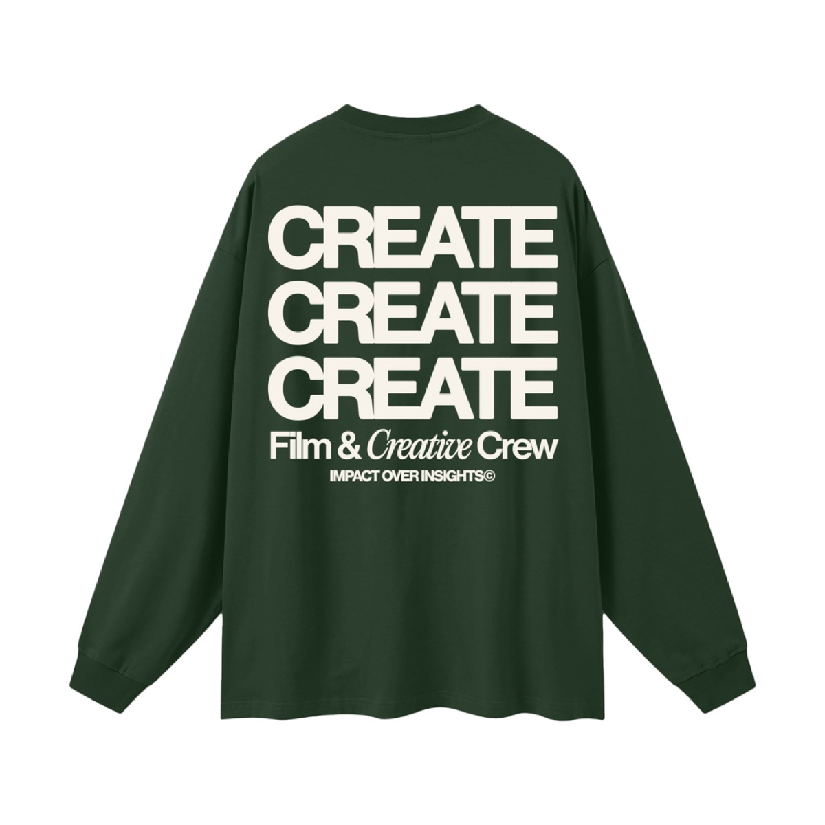 "CREATE CREATE CREATE" Oversized Unisex Long Sleeve T-Shirt